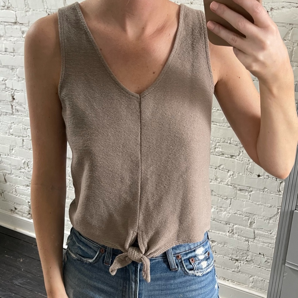 Madewell ribbed tie detail tank top
